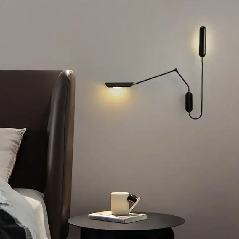 Industrial adjustable led wall lamp bedroom minimalist reading light
