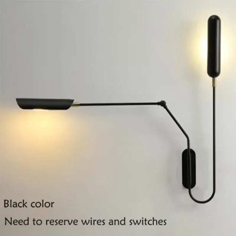 Industrial adjustable led wall lamp bedroom minimalist reading light