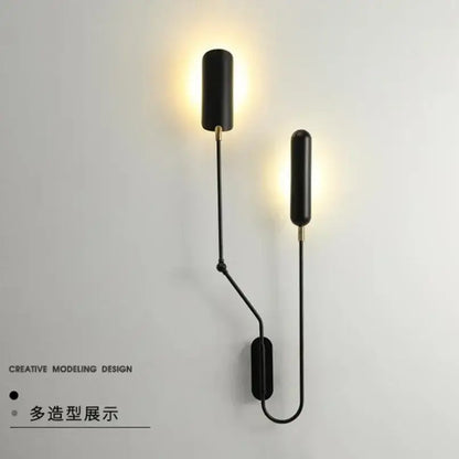 Industrial adjustable led wall lamp bedroom minimalist reading light