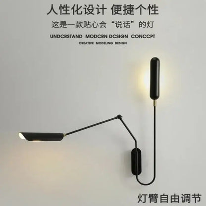 Industrial adjustable led wall lamp bedroom minimalist reading light
