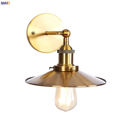 Industrial antique gold rustic wall light for living room