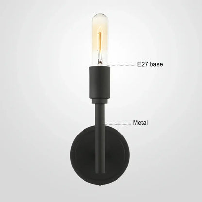 Industrial antique metal wall lamp – bedroom black glass sconce