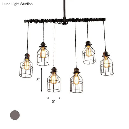 Industrial antique style bronze water pipe pendant light dining room