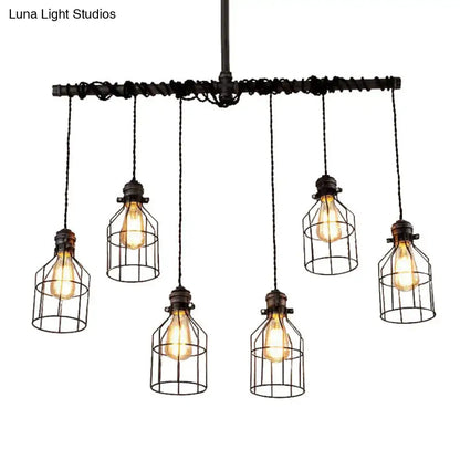 Industrial antique style bronze water pipe pendant light dining room