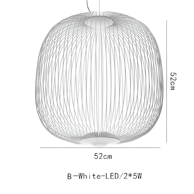 Industrial birdcage iron table lamp white & amber dining room led