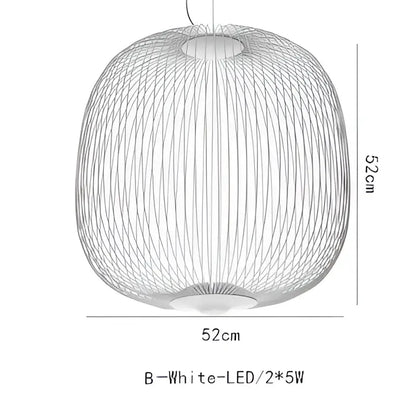 Industrial birdcage iron table lamp white & amber dining room led