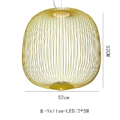 Industrial birdcage iron table lamp white & amber dining room led