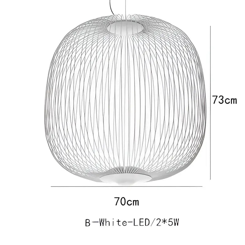 Industrial birdcage iron table lamp white & amber dining room led