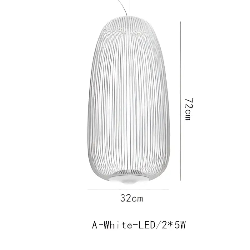 Industrial birdcage iron table lamp white & amber dining room led