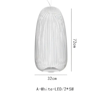 Industrial birdcage iron table lamp white & amber dining room led