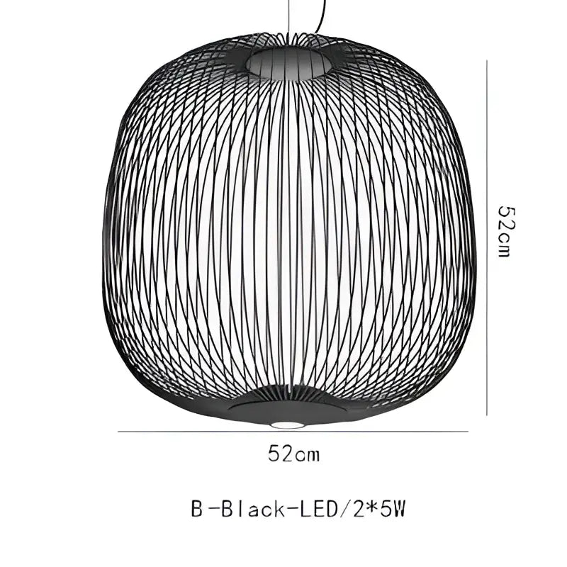 Industrial birdcage iron table lamp white & amber dining room led