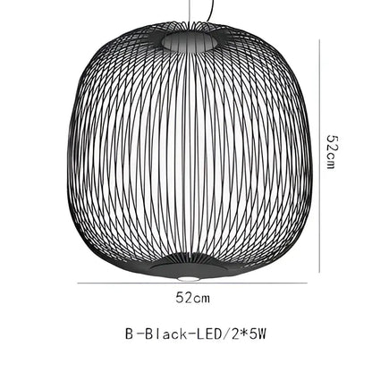 Industrial birdcage iron table lamp white & amber dining room led
