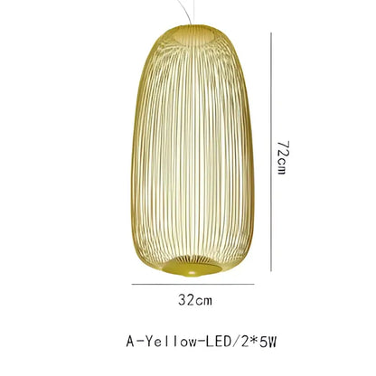 Industrial birdcage iron table lamp white & amber dining room led