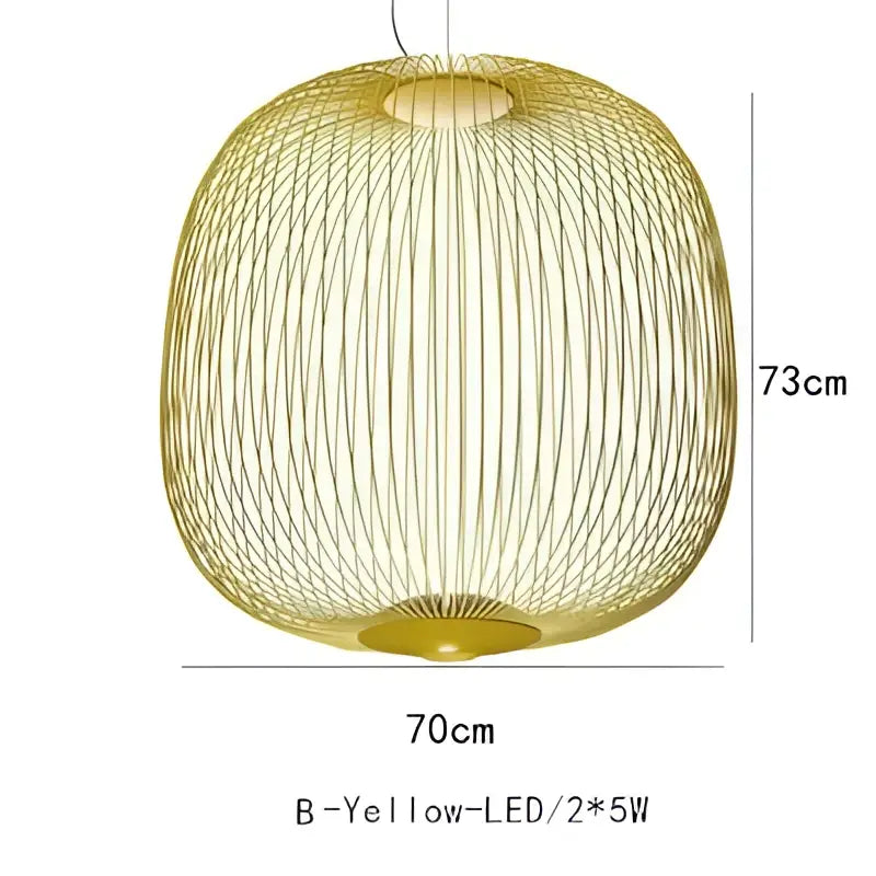 Industrial birdcage iron table lamp white & amber dining room led