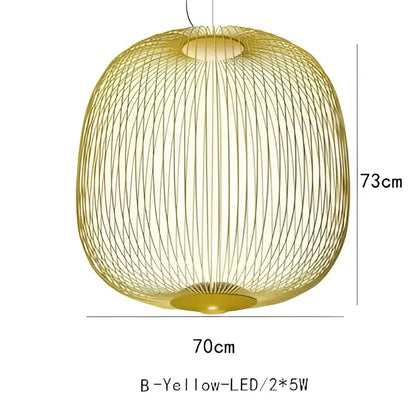 Industrial birdcage iron table lamp white & amber dining room led
