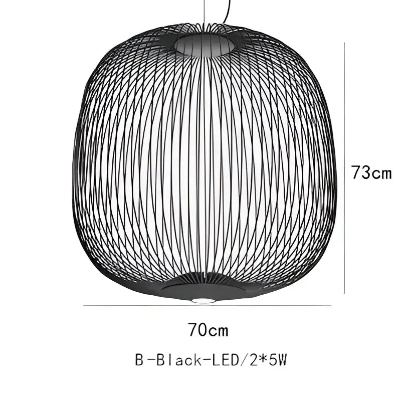 Industrial birdcage iron table lamp white & amber dining room led