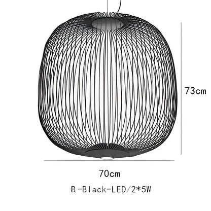 Industrial birdcage iron table lamp white & amber dining room led