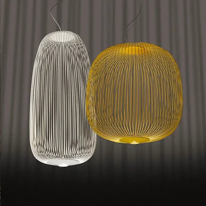 Industrial birdcage iron table lamp white & amber dining room led