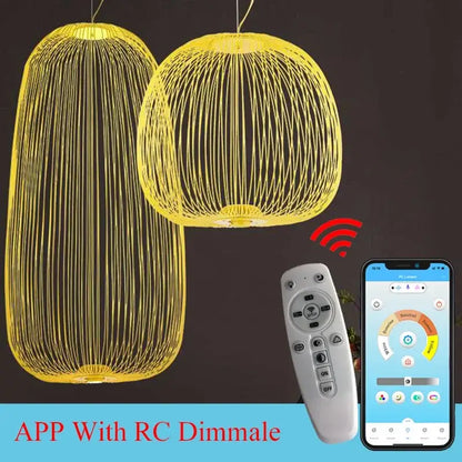 Industrial birdcage iron table lamp white & amber dining room led