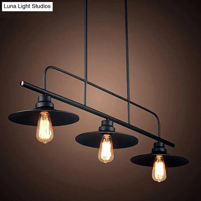 Industrial black 3-light cone island lighting fixture kitchen pendant