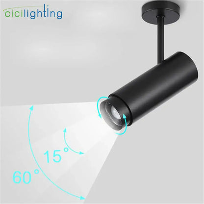 Industrial black adjustable focus track spotlights living room light