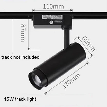 Industrial black adjustable focus track spotlights living room light