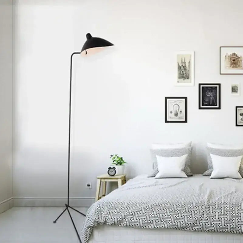 Industrial black adjustable spider arm floor lamp living room