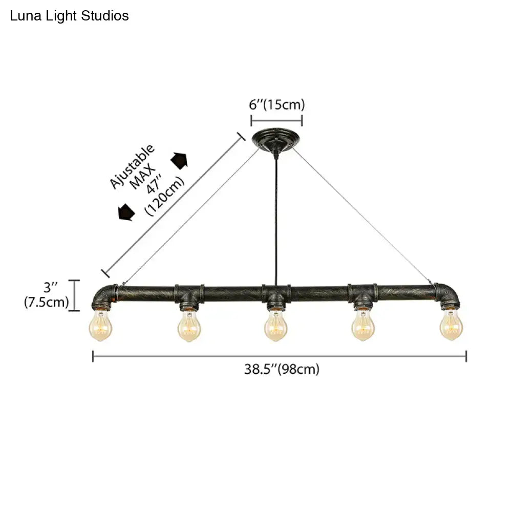 Industrial black and antique brass ceiling light living room chandelier