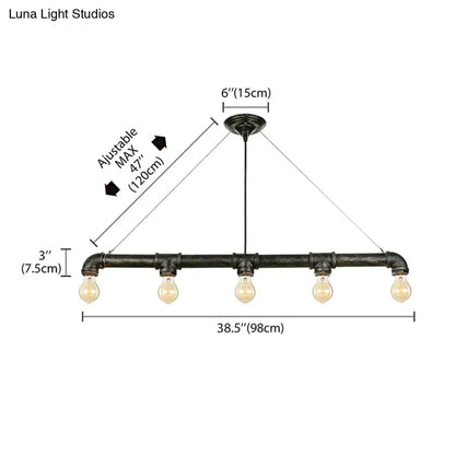 Industrial black and antique brass ceiling light living room chandelier