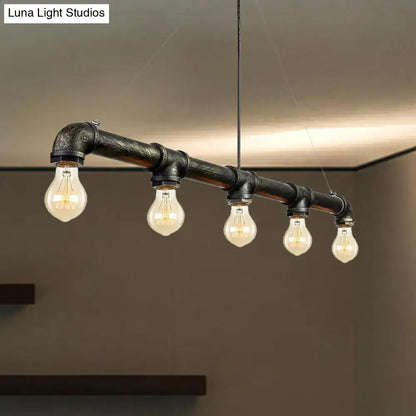 Industrial black and antique brass ceiling light living room chandelier