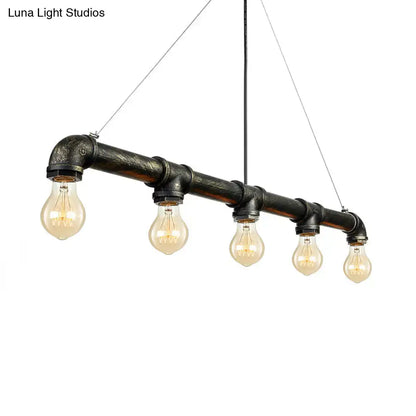 Industrial black and antique brass ceiling light living room chandelier