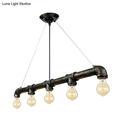 Industrial black and antique brass ceiling light living room chandelier