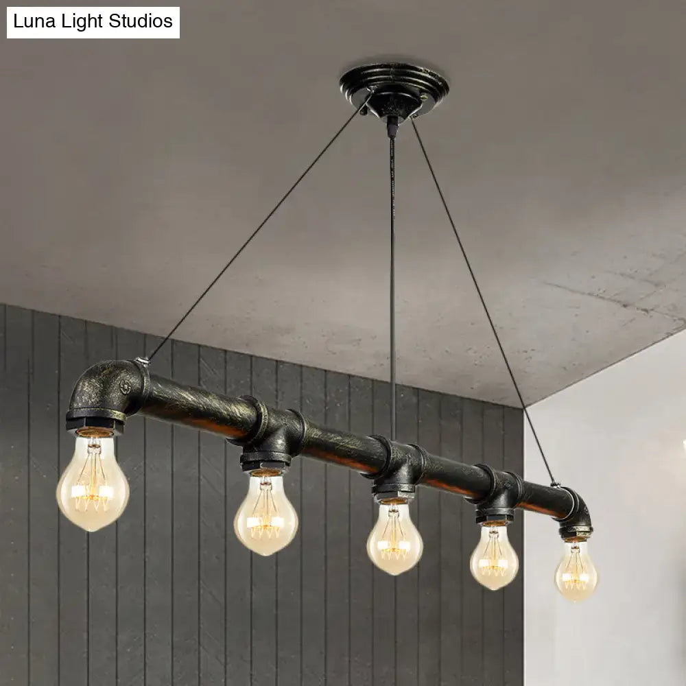 Industrial black and antique brass ceiling light living room chandelier