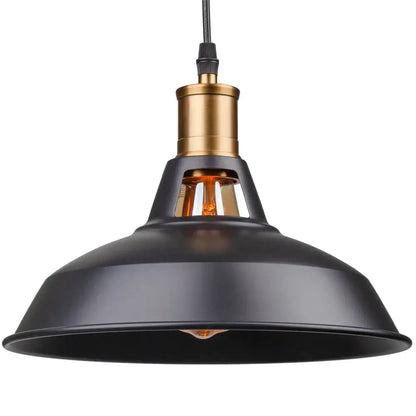 Industrial black and brass pendant light kitchen ceiling fixture