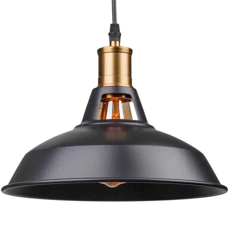 Industrial black and brass pendant light kitchen ceiling fixture