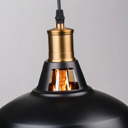 Industrial black and brass pendant light kitchen ceiling fixture