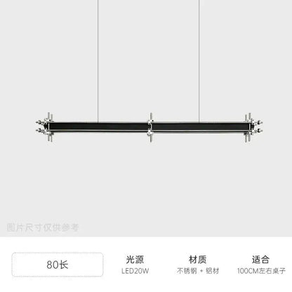 Industrial black and chrome pendant chandelier – dining room light