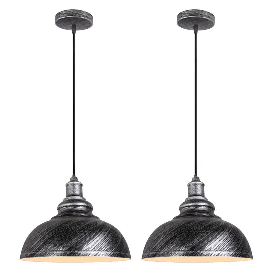 Industrial black and copper pendant lights set of 2 dining room