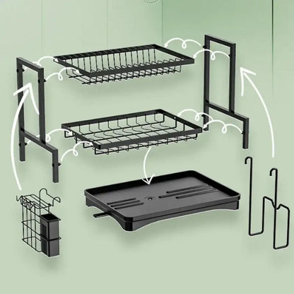 Industrial black and gold 2 tier kitchen storage rack