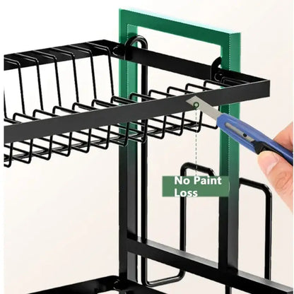 Industrial black and gold 2 tier kitchen storage rack