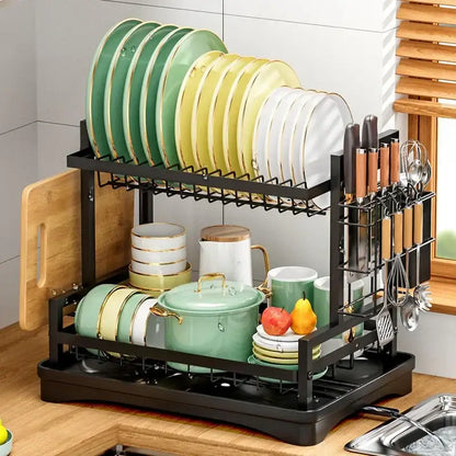 Industrial black and gold 2 tier kitchen storage rack
