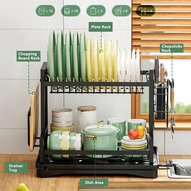 Industrial black and gold 2 tier kitchen storage rack