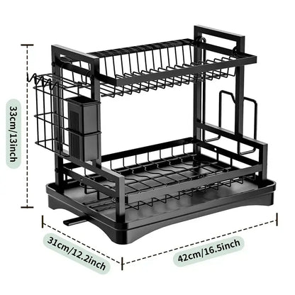 Industrial black and gold 2 tier kitchen storage rack