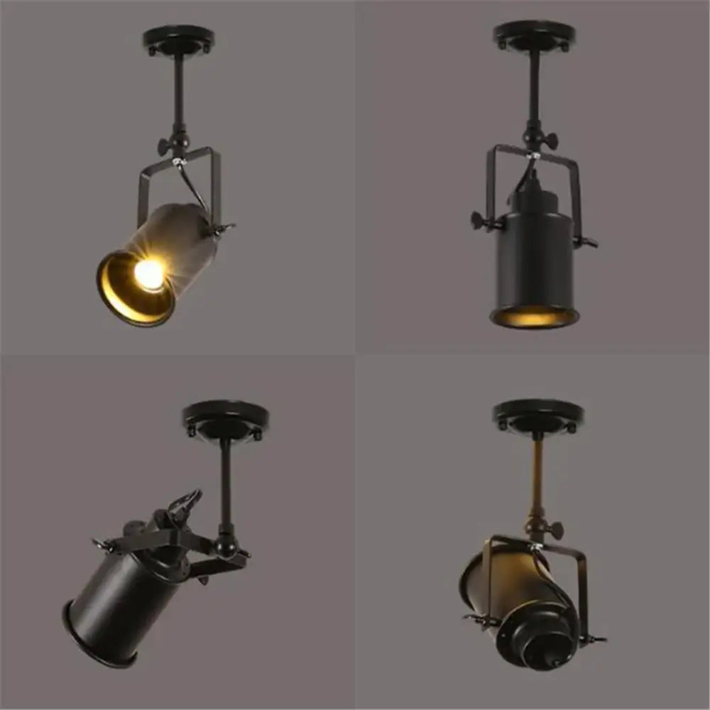 Industrial black and gold wrought iron spotlight – living room lamp