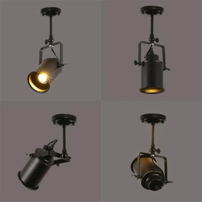 Industrial black and gold wrought iron spotlight – living room lamp