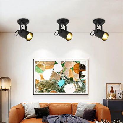 Industrial black and gold wrought iron spotlight – living room lamp