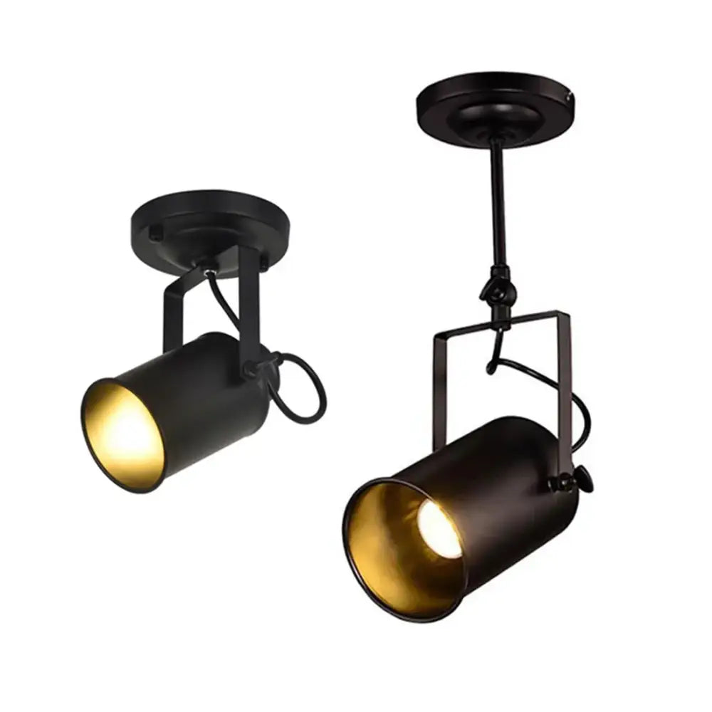 Industrial black and gold wrought iron spotlight – living room lamp