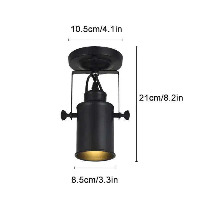 Industrial black and gold wrought iron spotlight – living room lamp