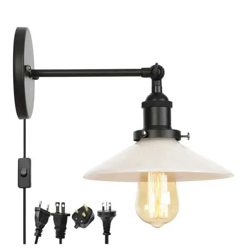 Industrial black and white led wall lights bedroom sconce
