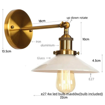 Industrial black and white led wall lights bedroom sconce